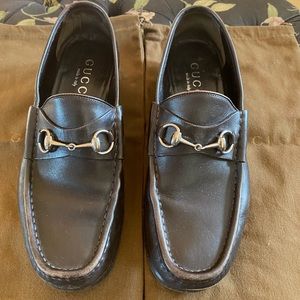 Men’s brown Gucci loafers size 10.